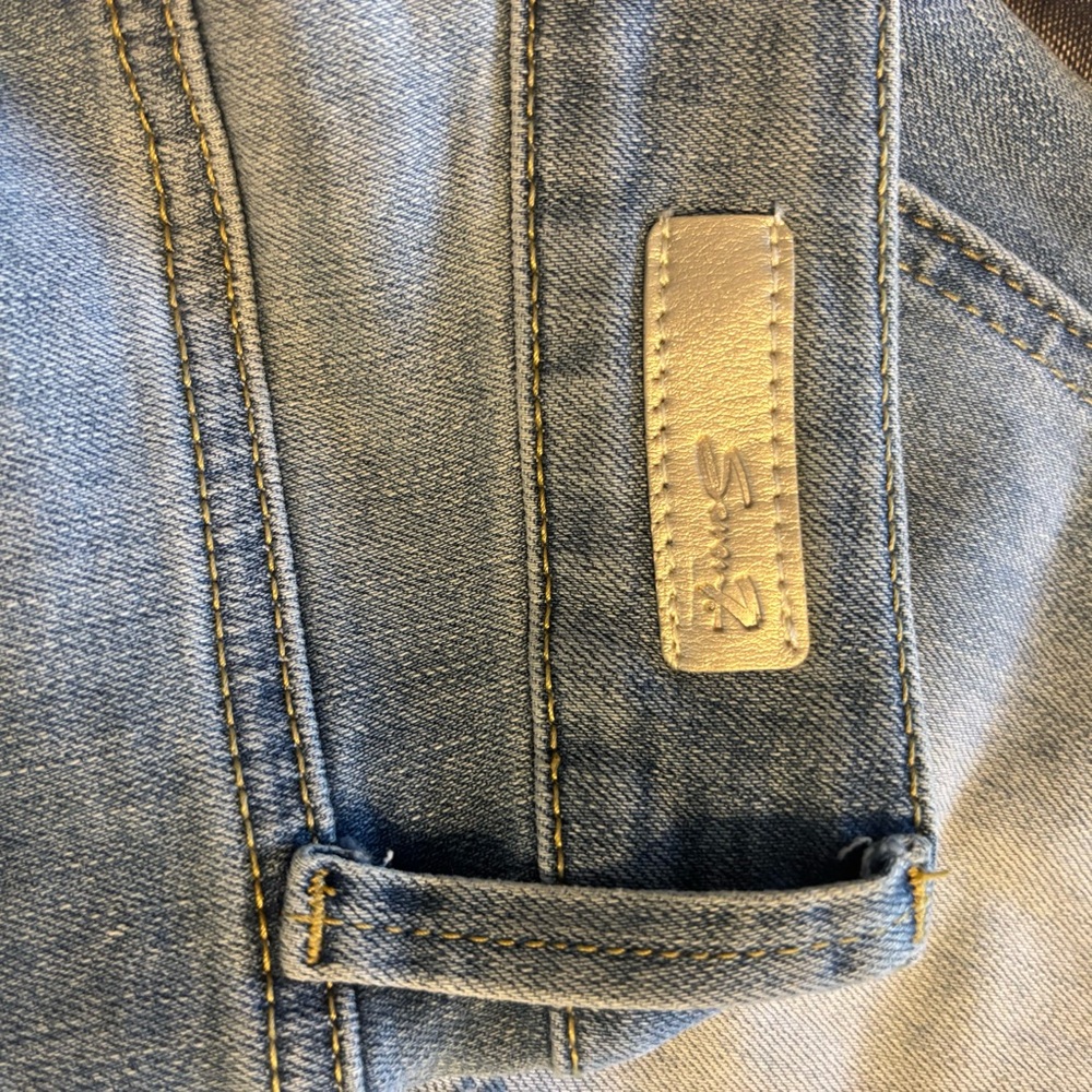 Seven 7 Blue Distressed Jeans with Zippers - Picture 6 of 7